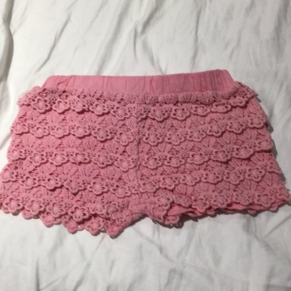 Mayoral 24m pink lace overlay shorts worn once